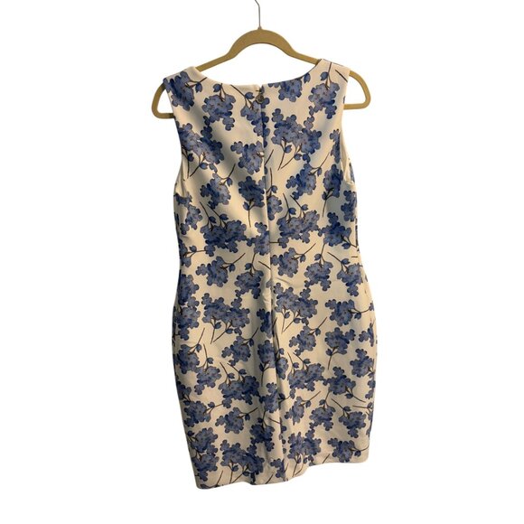 Tommy Hilfiger Womens Floral Sleeveless Sheath Scuba Dress Size 12 White Blue - Picture 2 of 6